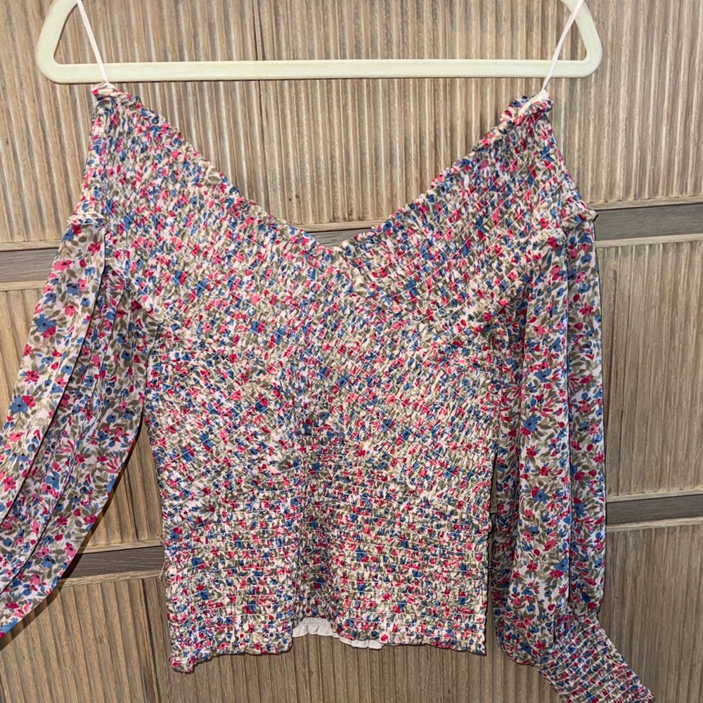 BB Dakota Multicolor Smocked Blouse